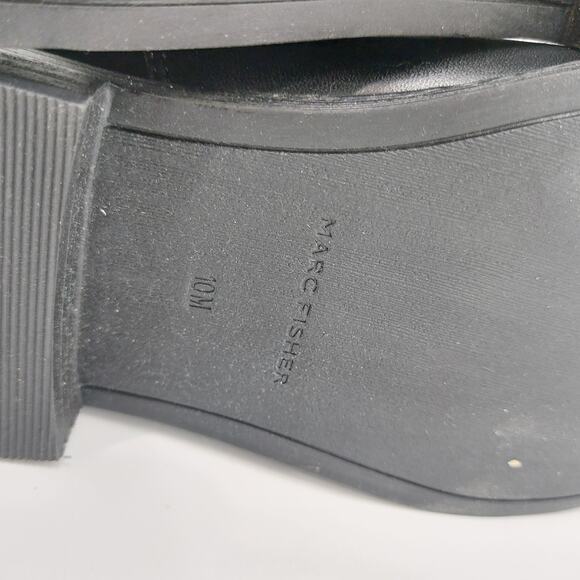 Marc Fisher Audrey Leather Riding Boots Size 8 Buckle Zip - Picture 10 of 11